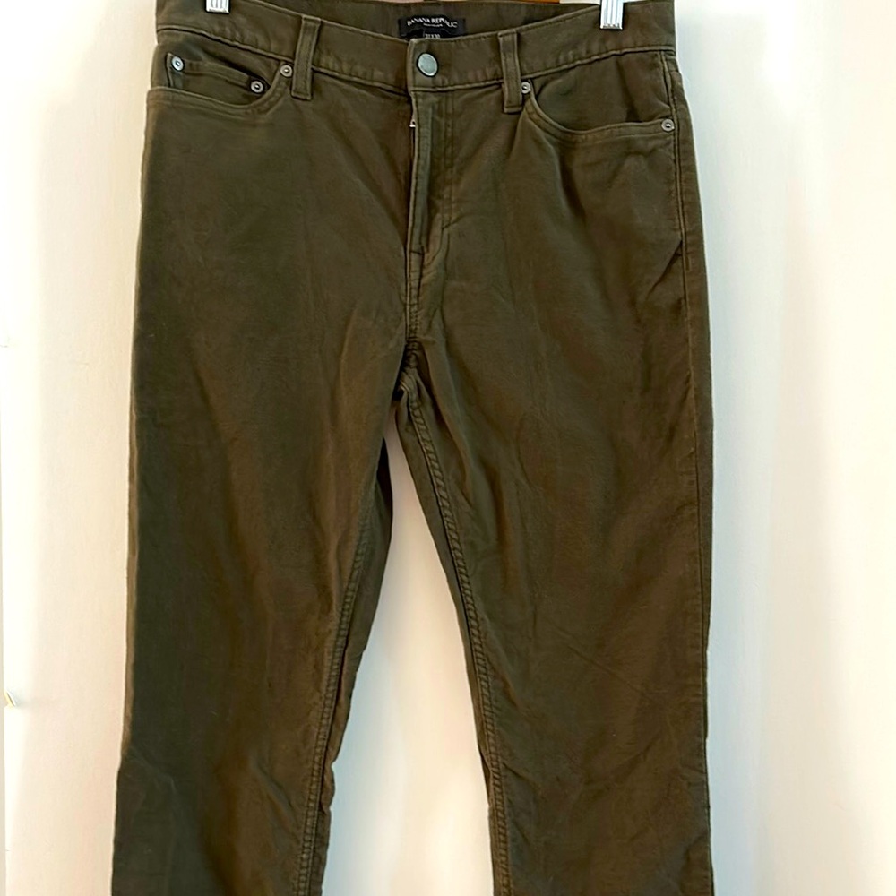 Banana Republic Slim Fit Green Traveler Pants